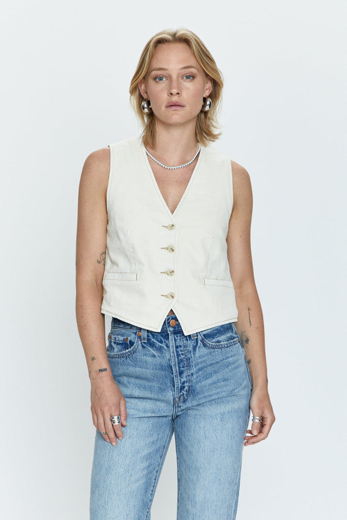 Vero Denim Vest Ecru